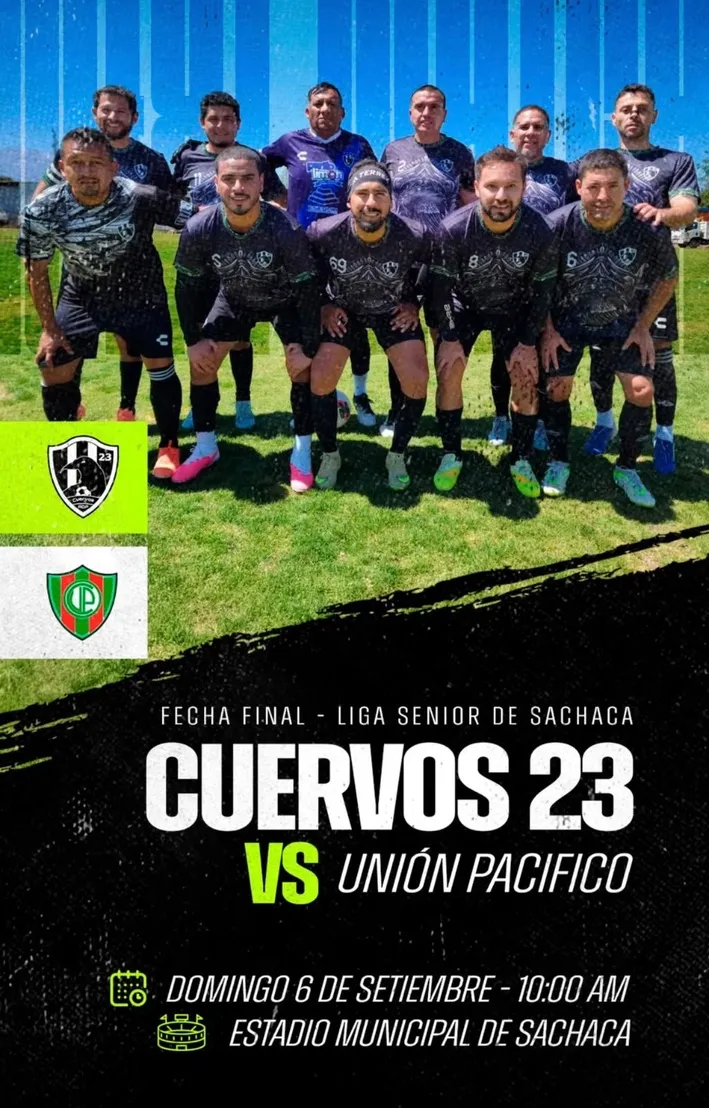 Afiche de la fecha final entre Cuervos 23 AQP y Unión Pacífico.